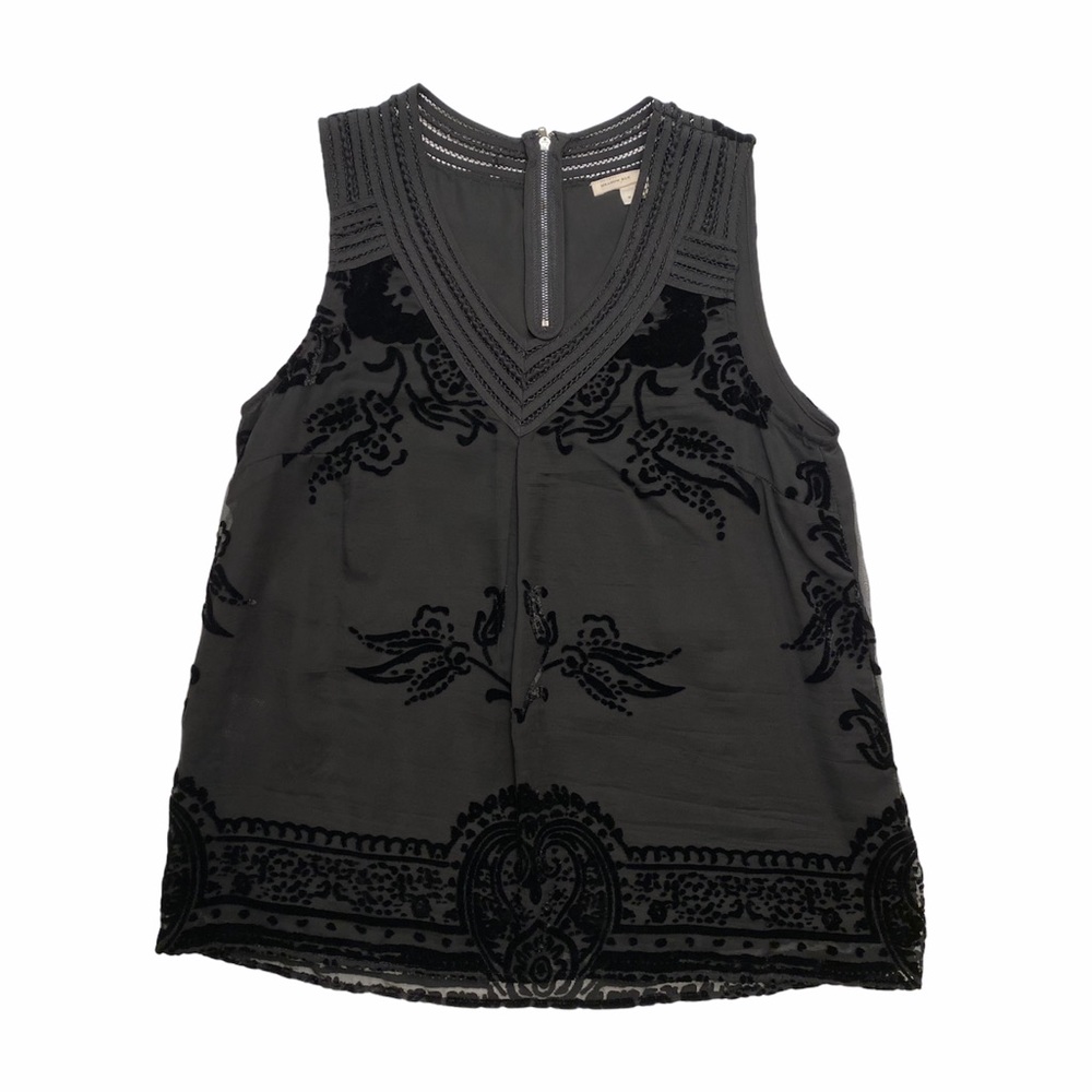 Anthropologie Meadow Rue Black Velvet Top Medium